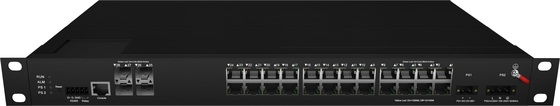 Серия 75 2XSFP 24G Промышленные коммутаторы Ethernet с установкой на стойке 24 портовых коммутаторов POE